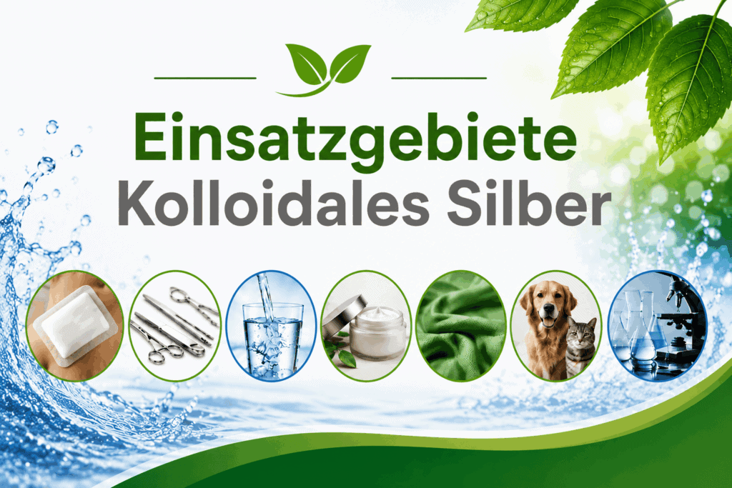 Anwendungsbeispiele von Silverlin Kolloidalem Silber für Hautpflege, Wasseraufbereitung und Tierpflege